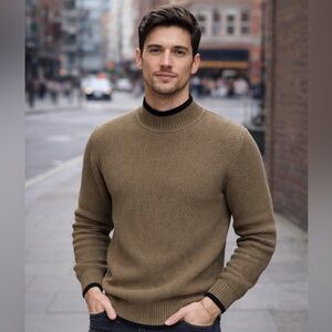 Cozy Army Green Turtleneck Sweater